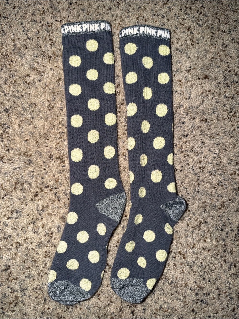 PINK Polka Dot Socks OS - Picture 1 of 3